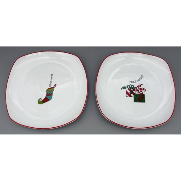 Fitz & Floyd Other - Fitz & Floyd Christmas Gourmet Plates Happy Holidays Home Decor Set of 2